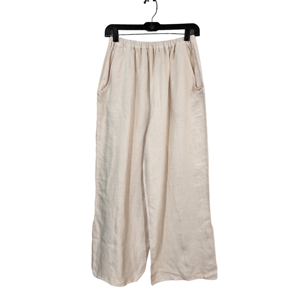 Homefrocks Women's 100% Linen Wide Leg Pull Pant - M